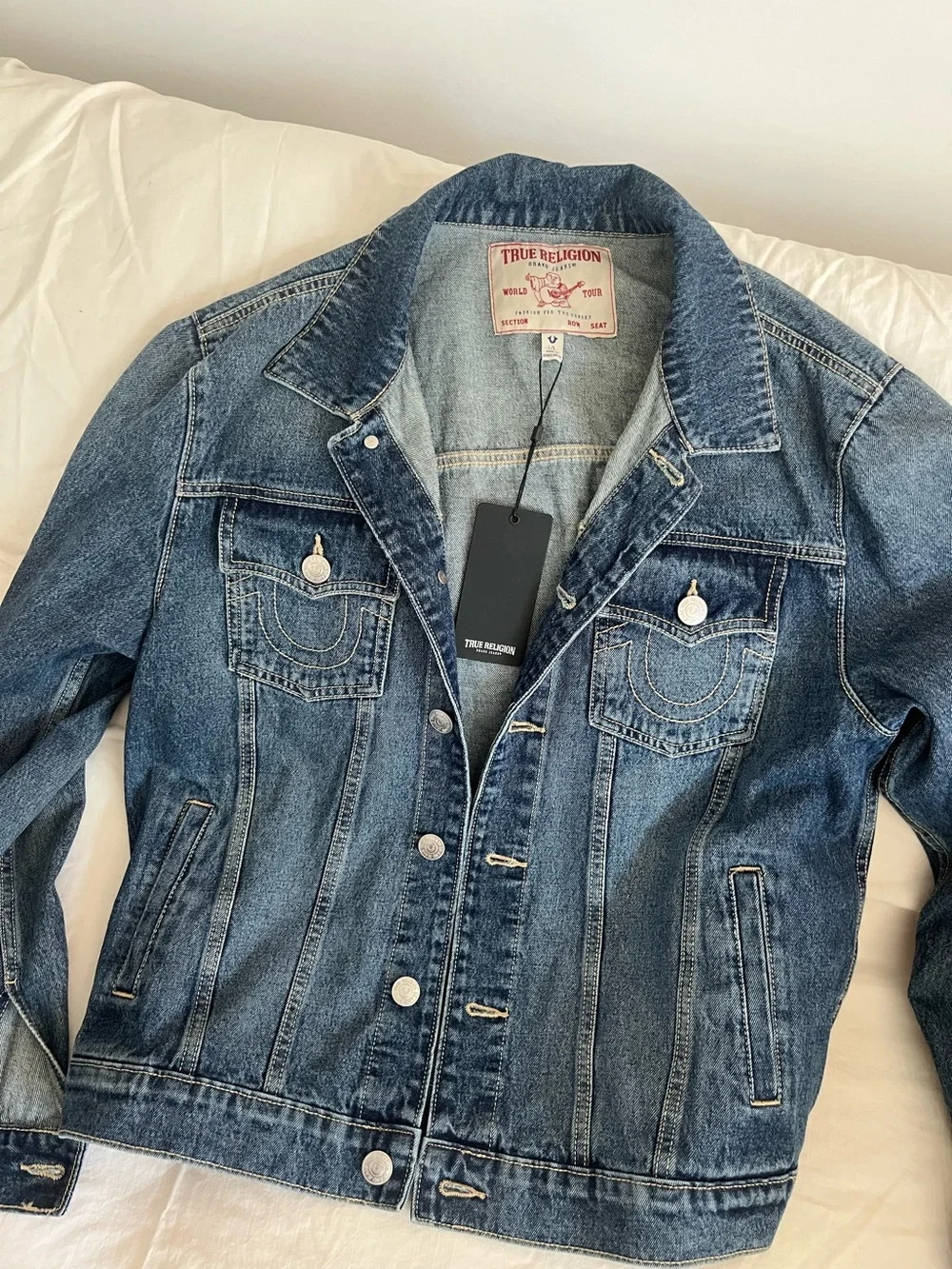 MEN’S NWT True Religion denim jacket Jesse Trucker L large